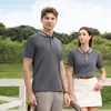 Camisa polo de manga corta para hombre, nuevo modelo de verano para parejas, hecha de piqué de imitación de algodón, diseño transpirable con colores contrastantes, admite impresión y bordado
