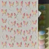 Adesivos de Unha Frescos e Simples com Flor de Cinco Pétalas em Relevo, Adesivos de Unha DIY Versáteis de Flor e Borboleta 3D Modelo Sl