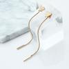 B047 Moda Europea y Americana Aretes Largos Triangulares Aretes de Cadena Simples Aretes de Borla Joyería de Oreja Elegante para Combinar con Todo