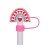 Comercio electrónico transfronterizo nuevo Día de San Valentín tapa de pajita pegamento flexible de PVC tapón de pajita a prueba de polvo 10MM funda de pajita de dibujos animados linda