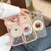 Estilo fofo suporte aplicável para capa de celular iphone18pm Apple 17 15 bordado xadrez urso pequeno 16 moldura colorida
