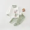 Conjunto de Roupas de Outono para Bebê Robô Elefantinho Douding, Conjunto de Duas Peças de Roupa Íntima para Bebê, Pijama, Protetor de Barriga, Roupa para Casa