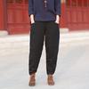 26 Ropa de Invierno Nueva Colección de Algodón y Lino para Mujer, Pantalones Largos Casuales de Algodón y Lino Acolchados Gruesos Cálidos Estilo Artístico Retro, Pantalones de Algodón con Retazos para Mujer
