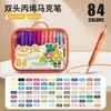 Marcadores Acrílicos de Doble Punta Suave y Dura de 120 Colores en una Bolsa de Tela para Graffiti y Pintura DIY Infantil, Bolígrafos de Colores Opacos Apilables