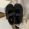 Zapatos Birken de lana gris estilo Chanel pequeño con tacón oculto de 4 cm, suela gruesa, Mary Jane, apertura poco profunda, zapatos peludos, otoño e invierno