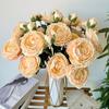 Venta Directa de Fábrica de 3 Cabezas de Flor Artificial Loto de Nieve de Tianshan, Adornos Florales para el Hogar, Decoración para Hotel B&B, Ramos de Boda