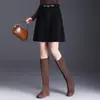 Saia Midi Plissada Evasê de Cintura Alta para Mulheres, Nova Versão Coreana Inverno 2025 Saia Guarda-Chuva Anti-Exposição, Saia Curta Elegante Emagrecedora