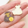 20 Estilos de Colgantes de Aleación de Esmalte Rosa/Marrón de Dibujos Animados Sombrero Vaquero Occidental, Bolsa de Dinero, Cabeza de Vaca, Botas Accesorios para Joyería DIY