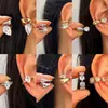 Brinco Ear Cuff Zircônia Gota d'Água Super Brilhante Cruzado Sem Furo Luxo Leve Estilo Frio High-End Nicho Exquisito Clipe de Orelha Brinco