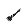 Cable de Carga USB Multifuncional Cuatro en Uno Estilo Fideo, Cable Plano Multifuncional 1 a 4, Cable de Datos Plano Tipo-C Cuatro en Uno de 15 cm