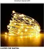 Fio de Luzes de Natal Cobre 3m Luz Quente Alimentado por Bateria