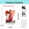 Nuevos Adornos Decorativos Transfronterizos: Hada de las Flores Planta de Loto Elfo Figura Plana Acrílica para Decoración del Hogar, Dormitorio y Oficina