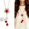 Cadena para Suéter de Collar Largo Geométrico, Accesorio de Lujo de Alta Gama, Versátil y de Moda, Colgante de Perla para Otoño e Invierno