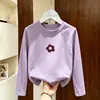 Camiseta de manga larga para niña 2026 nuevo modelo 100% algodón puro, ropa de otoño elegante y versátil para niñas, ropa casual para niños