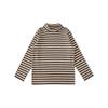 Camiseta Básica de Manga Larga Rayada de Cuello Semialto para Niños Qiu Duo Meng Estilo Primavera y Otoño 2026 Camiseta Coreana para Niñas Camiseta de Manga Larga para Bebé