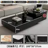 Nuevo juego de mesa de café de cristal multifuncional estilo italiano para sala de estar, con un diseño de lujo ligero y minimalista, forma rectangular y espacio de almacenamiento, adecuado para apartamentos pequeños