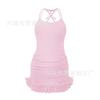 4 colores] Traje de baño coreano de color sólido de alta gama para aguas termales, con copas pequeñas recogidas para cubrir el vientre, adelgazante, sin espalda, puro, conservador, de una pieza