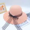 Chapéu de Palha de Aba Larga para Verão Feminino, Chapéu de Sol para Praia e Viagem, Moda Coreana