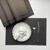 Jogo Americano Ocidental de PVC Transfronteiriço Hotel Teslin Almofada de Isolamento Térmico Porta-copos de Estrutura Única Casa Antiderrapante Almofada Jacquard Tecida de Estrutura Dupla