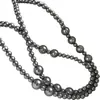 Collar Largo de Múltiples Capas Estilo Retro Europeo y Americano Perla Gris Lujo Accesible para Mujer Cadena Elegante para Clavícula Cadena para Suéter