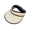Sombrero de Paja para Vacaciones de Verano en la Playa Sombrero de Copa Vacía para Mujer Estilo Coreano Viaje Plegable Sombrero de Playa Tejido de Paja Sombrero Protector Solar