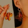Pendientes Ovalados de Ojo de Tigre Estilo Retro Maillard Pendientes de Color Café para Otoño e Invierno de Gama Alta Pendientes de Lujo Accesible para Mujeres