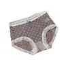 Hielo Coco Estilo Francés Encaje Suave Chica Deseo Puro Sexy Malla Sin Costuras Transpirable Cintura Media Ropa Interior para Mujer Fina Verano