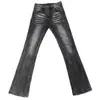 Jeans preto cinza masculino estilo americano, corte justo, stretch, divino, aumenta a altura, perna reta, micro flare, fio, lavagem onda d'água