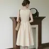 Vestido Largo Francés de Estilo Retro Socialité de Lujo Ligero con Ceñidor en la Cintura, Vestido Elegante de Gama Alta para Mujeres Menudas