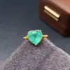 Anillo de Esmeralda Natural al por Mayor de Fábrica Plata S925 Incrustado con Piedra Principal 9*9 Joyería de Lujo Venta Directa de Fábrica Piedras Preciosas