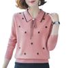 NUNBAI Prendas de Punto Primavera y Otoño Mamá de Mediana Edad Conjunto de Otoño Estilo Occidental Holgado Versátil Suéter Base de Manga Larga para Mujer