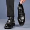 Sapatos de couro masculinos 2025 primavera novos negócios formais sapatos de couro tendência versão britânica coreana de sapatos masculinos pontudos uma geração de cabelo
