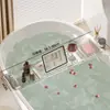 Estante de Almacenamiento Retráctil para Bañera Bandeja Lateral Tabla de Almacenamiento para Baño Estante Compañero de Baño Soporte para Bañera