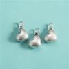Plata Pura S999 Accesorios de Plata Dura 3D Colgante Corazón de Durazno Colgante Corazón de 10mm DIY Pulsera de Cristal Pulsera Colgante