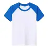 Camisetas Infantis de Manga Curta, Novo Estilo, Logo Personalizado, Estampa Gráfica, Camisetas Publicitárias, Versão Lisa de Cor Contrastante, Uniformes de Grupo de Algodão Puro