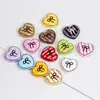 Cuentas de Corazón con Lazo Pintadas en Acrílico Cadena para Teléfono Móvil Llavero DIY Hecho a Mano Colgante para Bolso Accesorios Venta al por Mayor