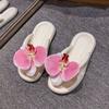 Chanclas de suela gruesa con diseño de mariposa azul, sandalias y pantuflas de suela suave para mujer, zapatos de playa casuales antideslizantes de moda para verano