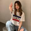 Bens europeus de rua impressão 3D solta manga curta t-shirt verão das mulheres novo gola redonda pullover base mulheres top comércio exterior