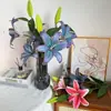 Sensación de mano flor de lirio ramo falso decoración de mesa de sala de estar flor florero arreglo floral decoración de interior