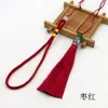 Colgante de Cuerda con Cuentas de Jade Artificial con Tapa Hueca y Flecos de Borla Accesorio DIY
