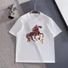 Camiseta unisex de manga curta com gola redonda e estampa de carta Hermes transfronteiriça, modelagem solta, casual, moderna, AMS Emma S100, algodão puro