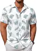 Camisa corta de manga corta holgada de moda estilo americano para hombre, estampado digital, nueva camisa corta hawaiana floral de verano para hombre