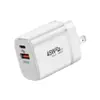 Carregador de Pé Dobrável 45W Pd Adaptador de Nitreto de Gálio 30W Pd Carregador 20W de Pé Substituível Padrão Europeu, Britânico e Australiano