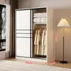 Armario de Madera Maciza para Dormitorio del Hogar, Armario Simple Moderno de Madera de Abeto, Armario de Puertas Correderas, Armario Combinado para Habitaciones de Alquiler