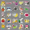 50 pegatinas originales de estación de energía feliz con energía positiva en inglés, dibujadas a mano, impermeables, decorativas para tazas de té de leche