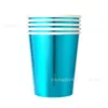 Serie Láser Vasos de Papel Desechables Coloridos Vajilla Vasos para Pasteles de Fiesta Vasos para Bebidas Vasos Ecológicos