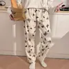 Pijama Feminino Outono Inverno 2026 Novo Desenho Animado Simples Estilo Japonês Laço Pijama Feminino Pode Ser Usado Fora Algodão Nuvem