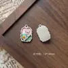 Ins Pintura a Óleo Flor de Pérola Incrustada Palácio Quadro de Fotos Pingente DIY Pulseira Feita à Mão Colar Colar de Contas Acessórios