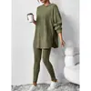 Conjunto Casual de Pantalón Largo con Capucha de Manga Larga para Mujer de Punto Acanalado, Otoño e Invierno, Transfronterizo de Amazon Europeo y Americano 2026