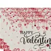 Nuevo mantel individual de lino estampado para el Día de San Valentín Amazon transfronterizo amor festivo restaurante occidental aislamiento térmico antiadherente mantel de mesa